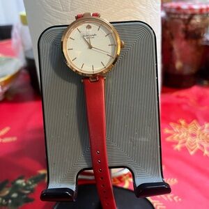 Kate Spade Gold Case with Red Strap Women's Watch